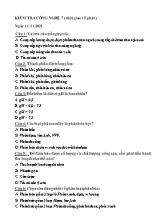 Đề kiểm tra môn Công nghệ 7